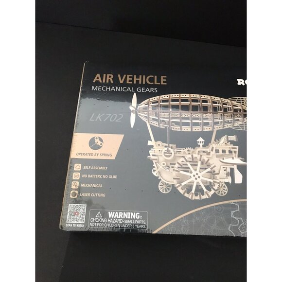 Robotime ROKR 3D Puzzle Wooden Air Vehicle Mechanical Gears LK702 Steam Punk - Picture 3 of 8